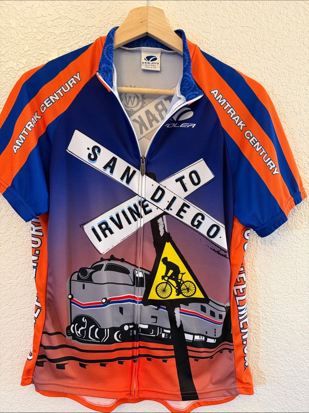 Amtrak Century San Diego to Irvine Women's Cycling Jersey - Blue/Orange